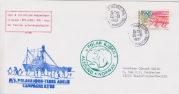 PLIS ANTARCTIQUE   M/S POLARBJORN  CAMPAGNE 87/88 LE HAVRE 20-10-1987 - Used Stamps