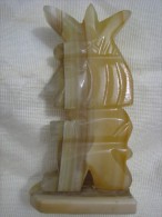Vintage Mexican Warrior Carved Onyx Figurine 6.7\" Tall - Other & Unclassified