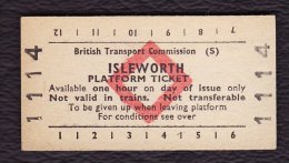 Railway Platform Ticket ISLEWORTH BTC(S) Red Diamond Edmondson - Europa