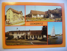 Germany: ÜCKERITZ (Kr. Wolgast) - Rat Der Gemeinde, Ortsmotiv, Gaststätte "Deutsches Haus", Bootshafen - 1986 Used - Wolgast