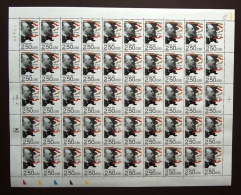 FRANCE 1992 FEUILLE COMPLETE DE 50 TIMBRES MUSICIENS ERIK SATIE N°2748** - Feuilles Complètes