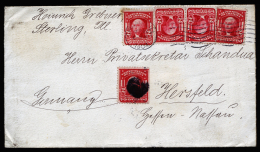 A2523) US Cover From Chicago 09/22/1904 To Hersfeld / Germany With Multifranking - Lettres & Documents