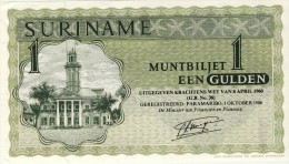 BILLET # SURINAM # 1 GULDEN  # 1986 # PICK 23 E # NEUF # - Suriname