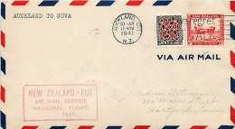 1941 First Flight  New Zealand To Fiji - Cartas & Documentos