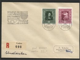 LIECHTENSTEIN, FAMOUS PAINTINGS STAMP FROM SOUVENIR SHEET  1949, ON COVER - Brieven En Documenten