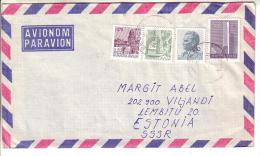 GOOD YUGOSLAVIA Postal Cover To ESTONIA 1981 - Good Stamped: City View ; Monument ; Tito - Covers & Documents