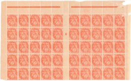 Type Blanc - 3 Cts IA Rouge Orange - Bloc De 50 Timbres  - Feuille Mill. 6 De 1906 - Cote > 225 Euros - 1900-29 Blanc