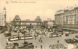 C23 /  BELGIQUE CPA BRUXELLES LA GARE DU NORD ANIME / 2 SCANS - Vervoer (openbaar)