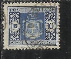 ITALIA REGNO ITALY KINGDOM 1945 LUOGOTENENZA SEGNATASSE TAXES TASSE RUOTA LIRE 10 TIMBRATO USED - Postage Due