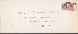 Canada Uprated Postal Stationery Ganzsache Entier COPPER CLIFF 1954 Cover Lettre To HOUGHTON Michigan USA King George VI - 1903-1954 Kings