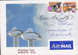 Australia Airmail Par Avion Label AUGUSTA W.A. 1999 Cover To QUEEN MARGRETHE II. Denmark Butterfly Albatros Cachet - Briefe U. Dokumente