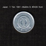 JAPAN    1  YEN   1991  (AKIHITO 3---HEISEI PERIOD)  (Y # 95.2) - Japon