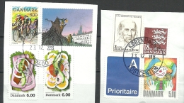 DENMARK Dänemark Danmark Cut Outs With Nice Stamps Europa CEPT Circus 2002 Etc - Gebruikt