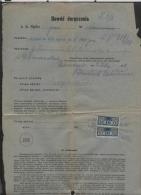 POLAND 1918 COURT DELIVERY DOCUMENT TIED WITH 2 X 1908 10H COURT DELIVERY REVENUE STAMPS - Fiscale Zegels