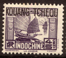 China France P.O. 1937-41 45c "KOWANG-TCHEOU" Overprint MLH - Timbres-taxe