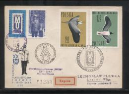 POLAND 1964 XVII GLIDER FLIGHT 20 YEARS MILITIA POLICE SERVICE TO NATION PHILATELIC EXPO FLOWN CvR T1B CINDERELLA - Cartas & Documentos