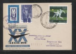 POLAND 1964 XVII GLIDER FLIGHT 20 YEARS MILITIA POLICE SERVICE TO NATION PHILATELIC EXPO FLOWN CARD T1C CINDERELLA - Covers & Documents