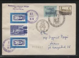 POLAND 1964 XVII GLIDER FLIGHT 20 YEARS MILITIA POLICE SERVICE TO NATION PHILATELIC EXPO FLOWN CvR T2 2CINDERELLA - Cartas & Documentos