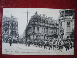 Revue Du 14 Juillet 1918 : La Musique Américaine Devant La Statue De Washington - WO1