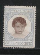 AUSTRIA 1911 INFANT PROTECTION LEAGUE FUND RAISING LABEL T3 HINGED MINT CINDERELLA - Personalisierte Briefmarken
