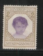 AUSTRIA 1911 INFANT PROTECTION LEAGUE FUND RAISING LABEL T5 NO GUM CINDERELLA - Personalisierte Briefmarken