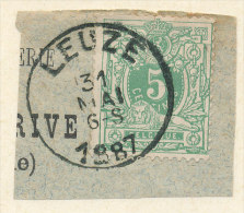 Fragment Met PZ 45 Afgestempeld:Leuze 1887  Zie Scan(s) - 1869-1888 Lion Couché