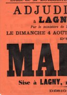 VP898 - LAGNY 1907 - étude Me BOISSEAU Vente D´une Maison à LAGNY Rue De Laval N° 7 - Plakate