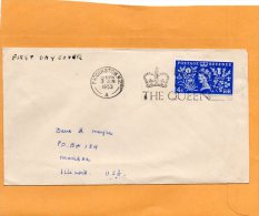 United Kingdom 1953 FDC Mailed To USA - ....-1951 Pre Elizabeth II