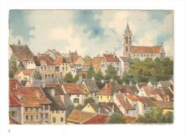 CPA : 68 - Haut Rhin : Altkirch : Dessin De La Ville - Eglise ( Auteur Inconnu ) - Altkirch