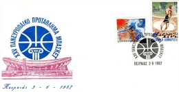 Greece- Greek Commemorative Cover W/ "25th European Basketball Championship" [Piraeus 3.6.1987] Postmark - Postembleem & Poststempel