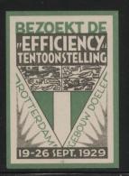 NETHERLANDS 1929 ROTTERDAM VISIT THE EFFICIENCY EXHIBITION NHM POSTER STAMP CINDERELLA ERINOPHILATELIE - Ungebraucht