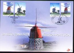 Carte Souvenir 3091HK  - Moulins A Vent - Belgique - Portugal 2002 - Cartoline Commemorative - Emissioni Congiunte [HK]