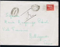 Italy 1946 Cover Genua To Torino Transitata Cancel - Poststempel