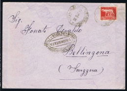 Italy 1945 Cover To Bellinona Transitata Cancel - Poststempel