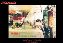 AMERICA. CUBA MINT. 2010 TRENES ACTUALES EN CUBA. HOJA BLOQUE - Unused Stamps