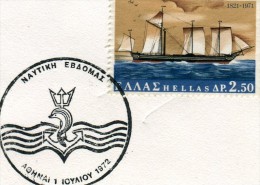 Greece- Greek Commemorative Cover W/ "Nautical Week" [Athens 1.7.1972] Postmark - Postembleem & Poststempel