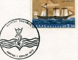 Greece- Greek Commemorative Cover W/ "Nautical Week" [Athens 1.7.1972] Postmark - Maschinenstempel (Werbestempel)