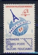 TIMBRE** VIGNETTE PARIS JUILLET 1989 # EXPOSITION PHILATELIQUE MONDIALE PHILEX # IMPRIMERIE TIMBRES + VALEURS FIDUCIAIRE - Exposiciones Filatelicas