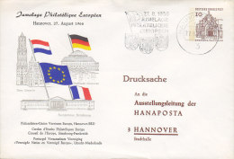 Germany Postal Stationery Ganzsache Entier Private Print JUMELAGE Philatelique Européen HANNOVER 1966 Flag Flagge Cachet - Sobres Privados - Usados