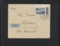 Czechoslovakia Air Mail Cover 1936 Leitmeritz To Spain - Brieven En Documenten