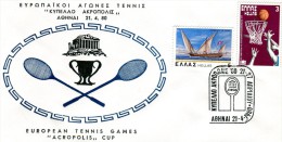 Greece- Greek Commemorative Cover W/ "European Tennis Games: ´Acropolis´ Cup ´80" [Athens 21.4.1980] Postmark - Affrancature E Annulli Meccanici (pubblicitari)