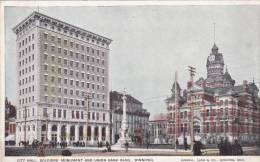 NH3 - Publ. Russell, Lang & Co, Winnipeg Private Post Card, Soldiers Monument And Union Bank Building, Nice Animation - Winnipeg