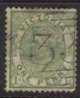 VICTORIA 1873 1d Yellow-green QV Used SG 208 CG44 - Usados