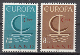 Iceland   Scott No.  384-85    Mnh    Year  1966 - Nuovi