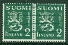 Finnland Mi. 297  Gest. Paar Wappen Löwe - Gebruikt