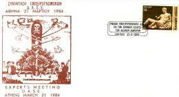 Greek Comm. Cover W/ "DASE Experts Meeting: For The Peaceful Settlement Of International Disputes" [Athens 21.3.1984] Pk - Flammes & Oblitérations