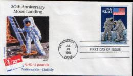 20 ANNIVERSARY MOON LANDING--FDC - 1991-2000