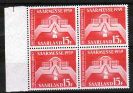 Saarland 1959 Mi 447 ** Viererblock[121013L] @ - Neufs