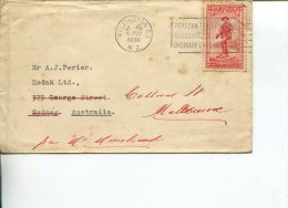 (400) New Zealand To Australia Commercial Air Mail Cover - Posted In 1936 + Redirected From NSW To VIC - Covers & Documents