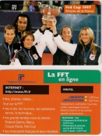 TENNIS.  Fed Cup 1997.  FFT.  Yannick Noah. - Tarjetas